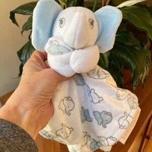 Blankets and Beyond Elephant Plush Blue & White Lovey plush